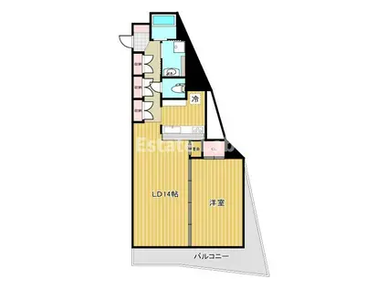 アルファレガロ神戸ウエスト(1LDK/4階)の間取り写真