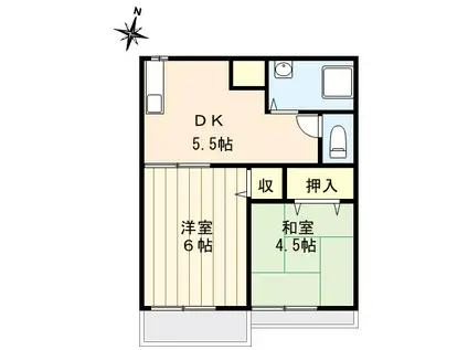 堀川ハイツ(2DK/1階)の間取り写真