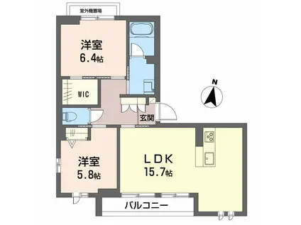 AMBER COURT(2LDK/3階)の間取り写真