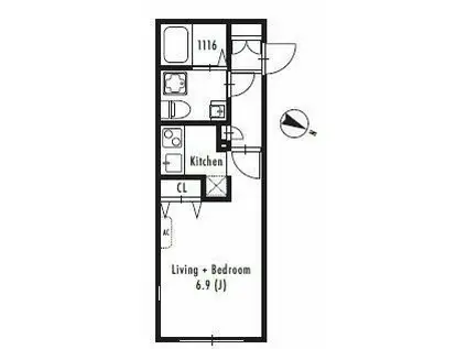 GRANPASEO代々木(ワンルーム/4階)の間取り写真