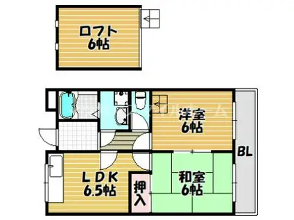 エスポワール辻本(2DK/4階)の間取り写真