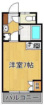 オリエンタル折尾駅(ワンルーム/5階)の間取り写真