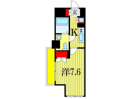 ドゥーエ国府台(ワンルーム/3階)の間取り写真