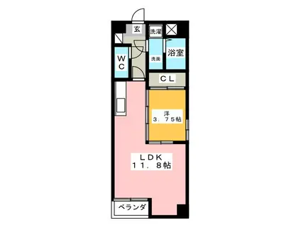 S-FORT鈴鹿(1LDK/1階)の間取り写真