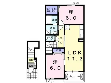 F.ファイブパインI(2LDK/2階)の間取り写真