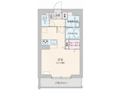 ロフティー(ワンルーム/4階)の間取り写真