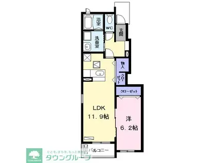 セント ヴィラI(1LDK/1階)の間取り写真