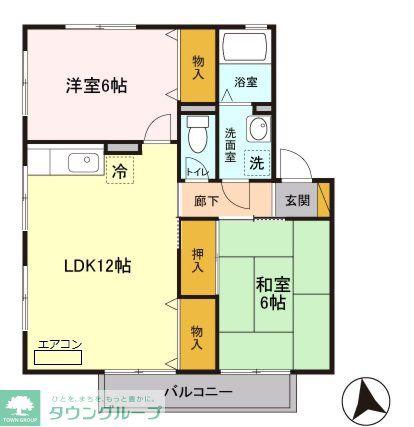 セントポーリア(2LDK/2階)の間取り写真