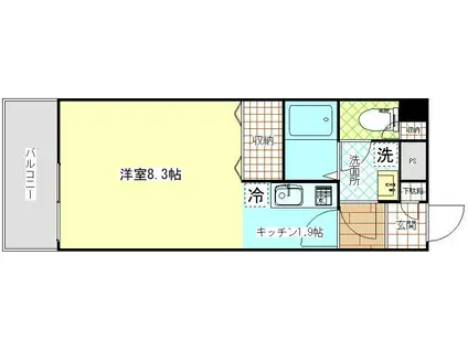 AYマンション(1K/2階)の間取り写真
