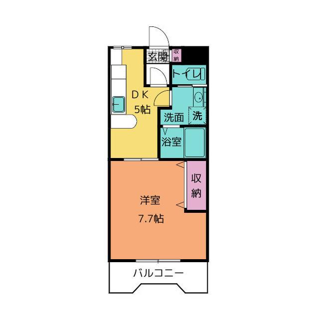 TOKURAGARDENHILLS(1DK/1階)の間取り写真