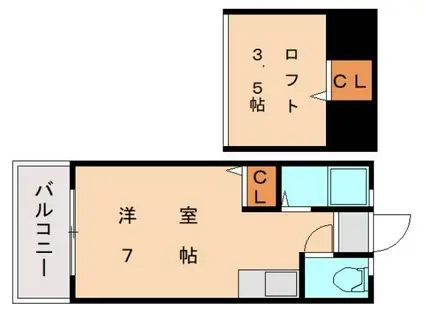 エクセル新宮駅前(ワンルーム/2階)の間取り写真