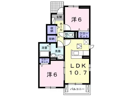 ヨットン・ハウスI(2LDK/1階)の間取り写真