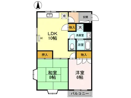 コーポリッチ1-(2LDK/1階)の間取り写真