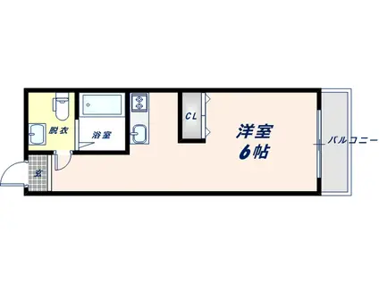 メリー新今里(ワンルーム/3階)の間取り写真