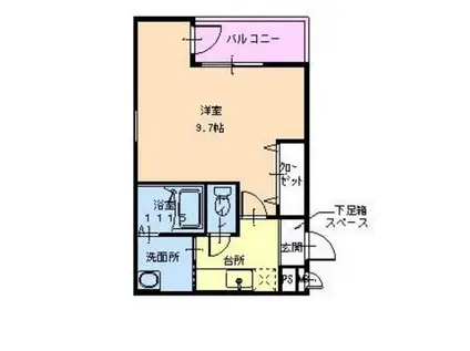 フジパレス鶴見III番館(1K/3階)の間取り写真