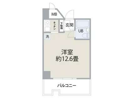 コスモ横浜シティスクエア(ワンルーム/2階)の間取り写真