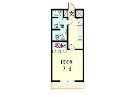 ヴィラさくら(1K/2階)の間取り写真