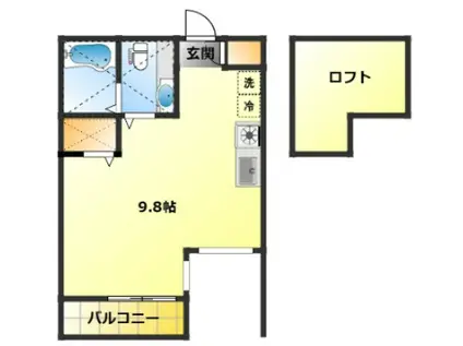 オーチャードコート小杉陣屋町(ワンルーム/1階)の間取り写真