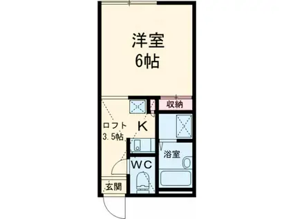 EXEO横越中央(ワンルーム/2階)の間取り写真