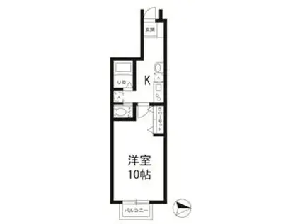 アーバンコート白鳥(1K/1階)の間取り写真