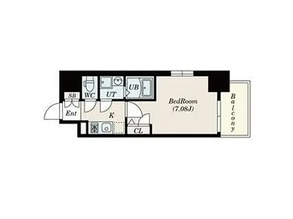 S-FORT大正リヴィエール(1K/4階)の間取り写真