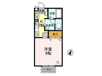 セジュール山田(1K/1階)の間取り写真