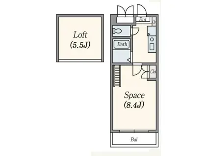 ロイヤルアーク 猫可 レディースマンション(ワンルーム/4階)の間取り写真
