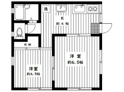 ルトゥール大島(2K/2階)の間取り写真