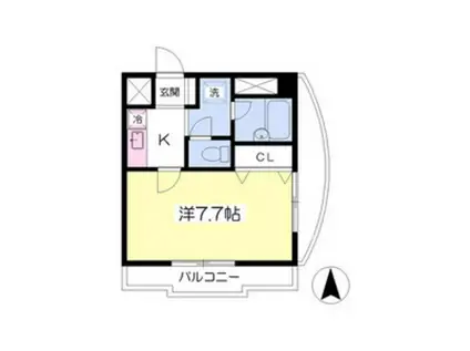 ロイヤルパレス駅西(1K/6階)の間取り写真