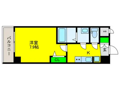 TOYOTOMI STAY PREMIUM 難波元町(1K/2階)の間取り写真