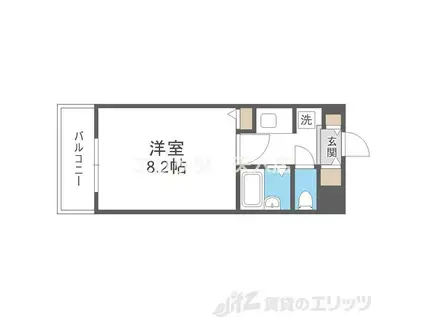 フェスタ天神(1K/4階)の間取り写真