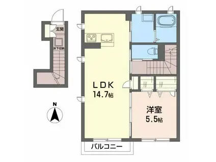シャーメゾン原C(1LDK/2階)の間取り写真