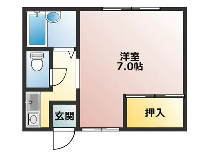 暁21・0号館(1K/2階)の間取り写真
