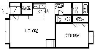 プレジデントF(1LDK/1階)の間取り写真