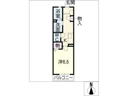 フォレストハイツ大須(1K/2階)の間取り写真