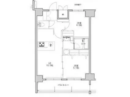 S-RESIDENCE名駅北ALESI(2LDK/14階)の間取り写真