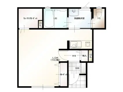 D-BOX高橋町II(ワンルーム/1階)の間取り写真