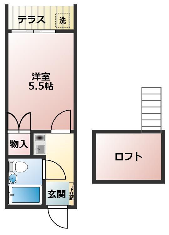 コーポスリーエフ(1K/1階)の間取り写真