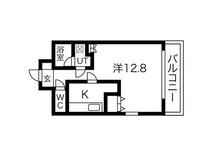 ドムみなと元町(1K/2階)の間取り写真