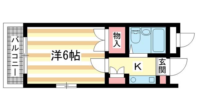 アミティ西大寺P-8(1K/3階)の間取り写真