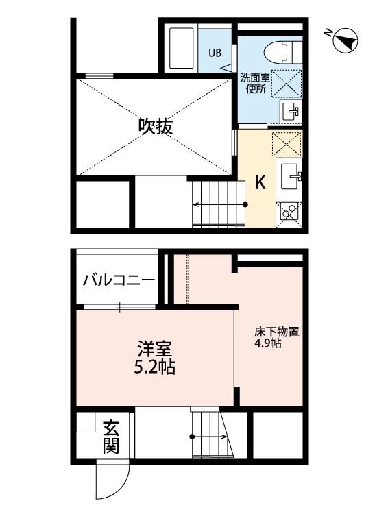 エスペランサ・エイト(1K/1階)の間取り写真