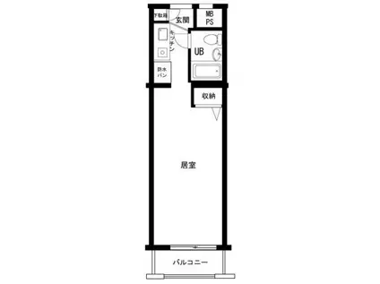ドム雪ヶ谷大塚(1K/1階)の間取り写真