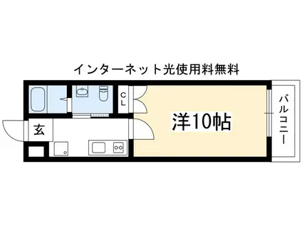 叡山電鉄叡山本線 茶山・京都芸術大学駅 徒歩2分 3階建 築21年(1K/3階)の間取り写真