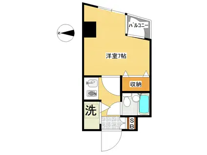 碑文谷壱番館(1K/2階)の間取り写真