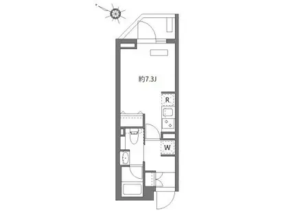 アゼスト阪東橋II(ワンルーム/8階)の間取り写真