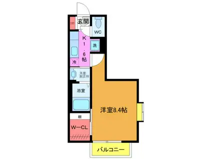 AQABAHOUSEII(1K/1階)の間取り写真