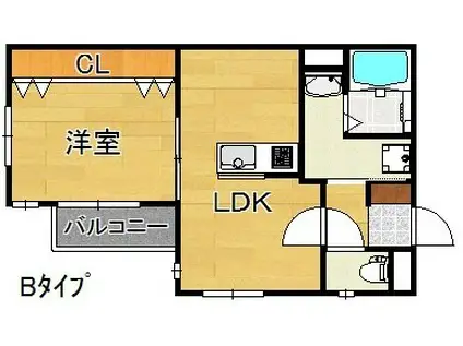 ARCASA KISHINOSATOI(1LDK/1階)の間取り写真