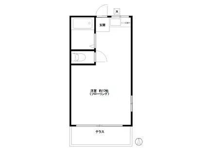 クレインハイツ(ワンルーム/1階)の間取り写真