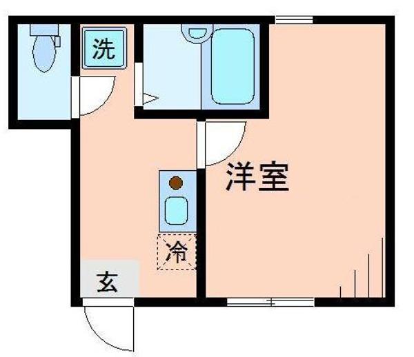 レジデンス下北沢(1K/1階)の間取り写真