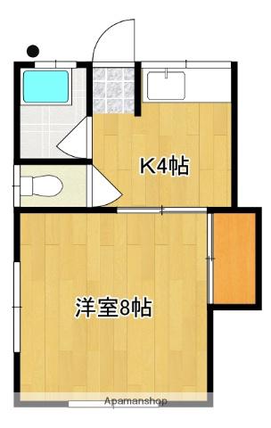 コーポ藤A棟(1K/2階)の間取り写真